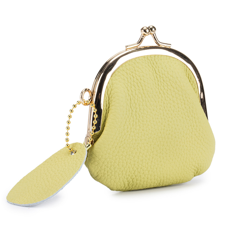 Moteriška monetų piniginė iš natūralios odos, pirmojo sluoksnio karvės odos, vientisas dizainas, poliesterio įdaila, lengva ir kompaktiška