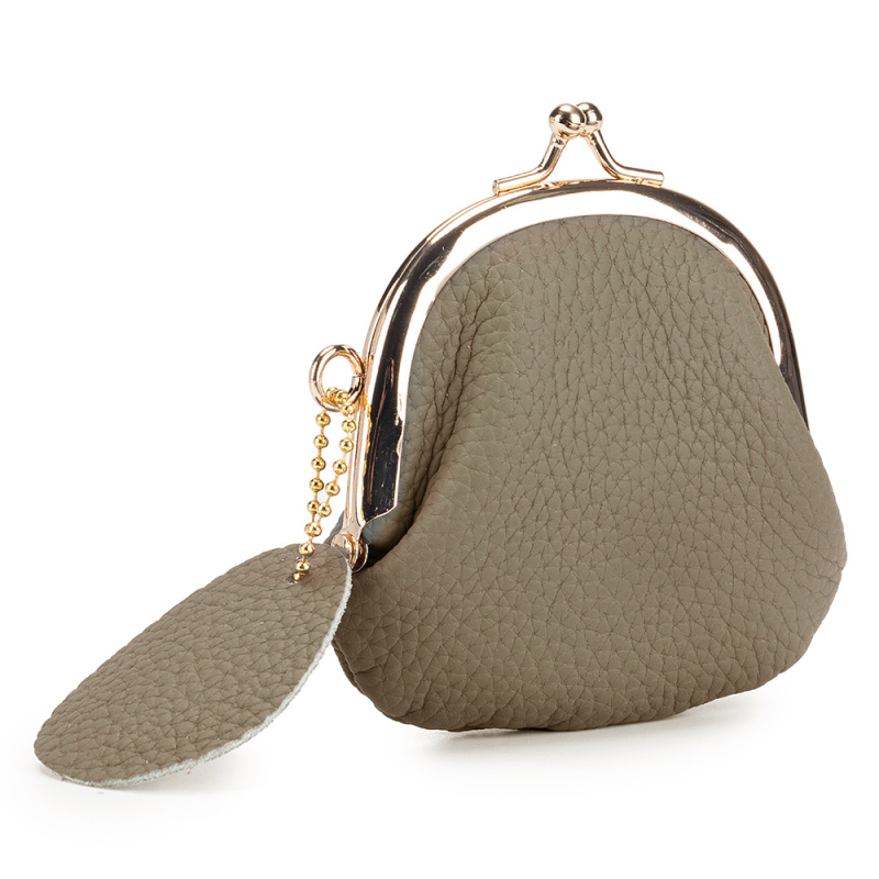 Moteriška monetų piniginė iš natūralios odos, pirmojo sluoksnio karvės odos, vientisas dizainas, poliesterio įdaila, lengva ir kompaktiška