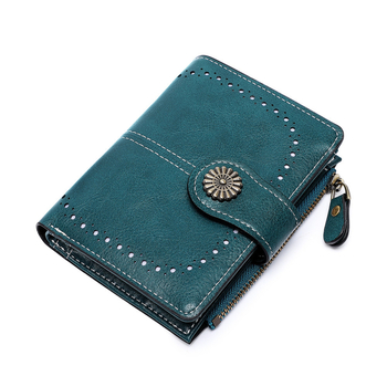 Portofel din piele PU cu fermoar pentru monede, suport pentru carduri, utilizare zilnică, căptușire poliester