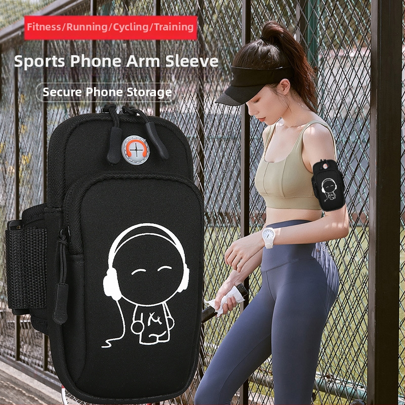 Телефонна арм-баг за бягане — ултра лек, нейлон, геометричен принт, подходящ за външен спорт