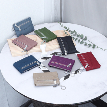 Uniszex valódi bőr pénztárca, városi minimalistikus stílusban, rekeszek kártyákhoz, érmékhez és ID-hez, poliészter bélés, első réteg szarvasmarha bőrből