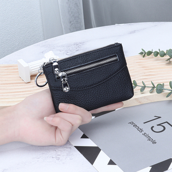 Uniszex valódi bőr pénztárca, városi minimalistikus stílusban, rekeszek kártyákhoz, érmékhez és ID-hez, poliészter bélés, első réteg szarvasmarha bőrből