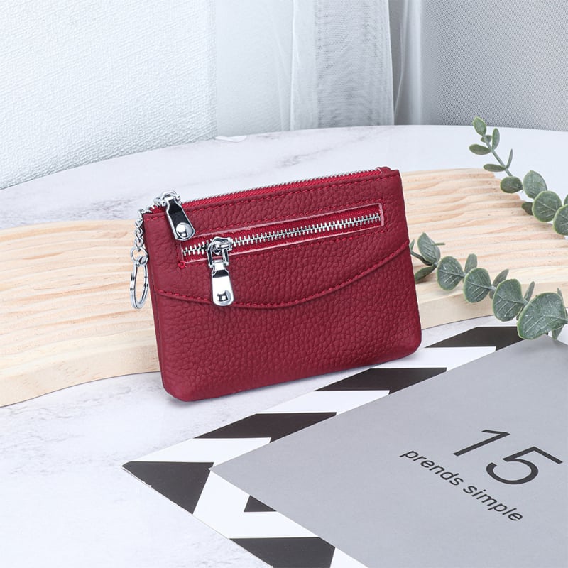 Uniszex valódi bőr pénztárca, városi minimalistikus stílusban, rekeszek kártyákhoz, érmékhez és ID-hez, poliészter bélés, első réteg szarvasmarha bőrből