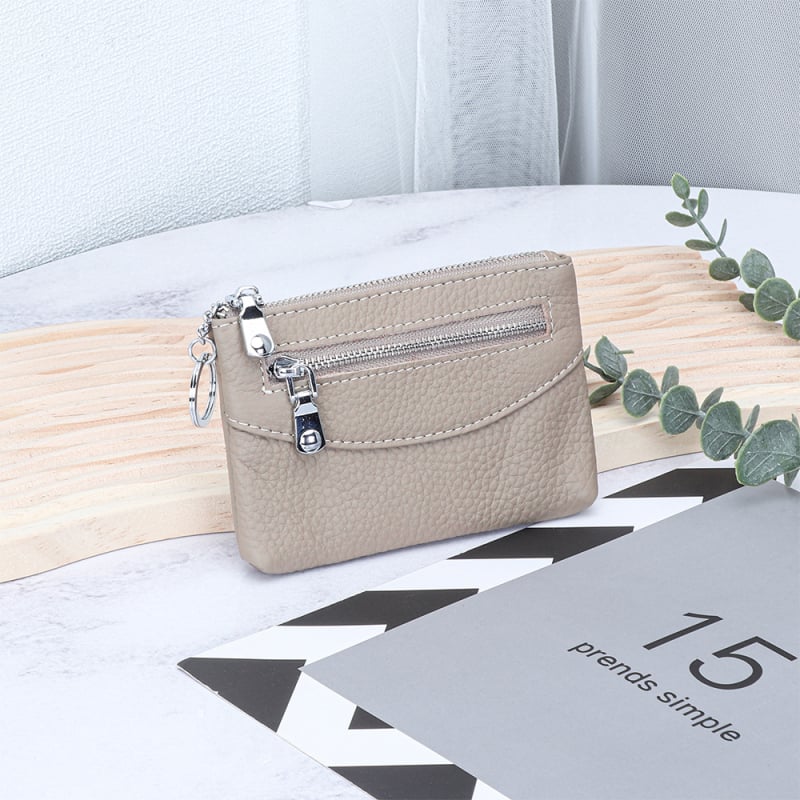 Uniszex valódi bőr pénztárca, városi minimalistikus stílusban, rekeszek kártyákhoz, érmékhez és ID-hez, poliészter bélés, első réteg szarvasmarha bőrből