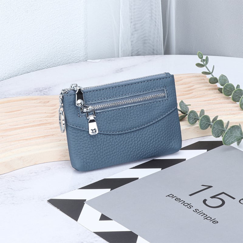 Uniszex valódi bőr pénztárca, városi minimalistikus stílusban, rekeszek kártyákhoz, érmékhez és ID-hez, poliészter bélés, első réteg szarvasmarha bőrből