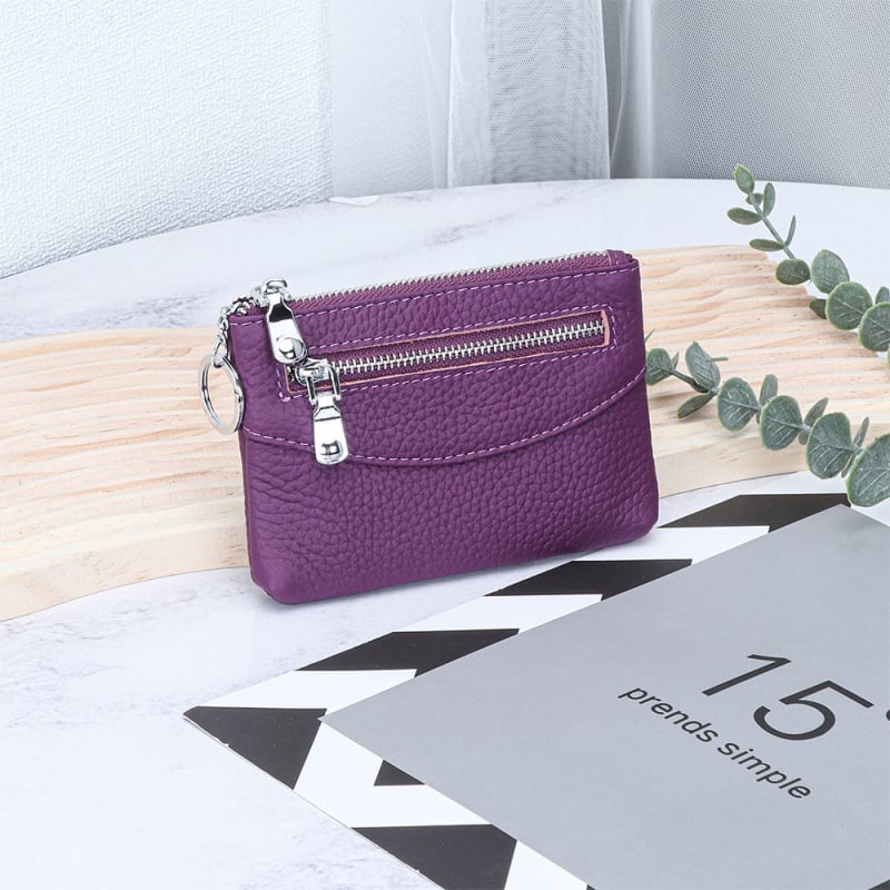 Uniszex valódi bőr pénztárca, városi minimalistikus stílusban, rekeszek kártyákhoz, érmékhez és ID-hez, poliészter bélés, első réteg szarvasmarha bőrből