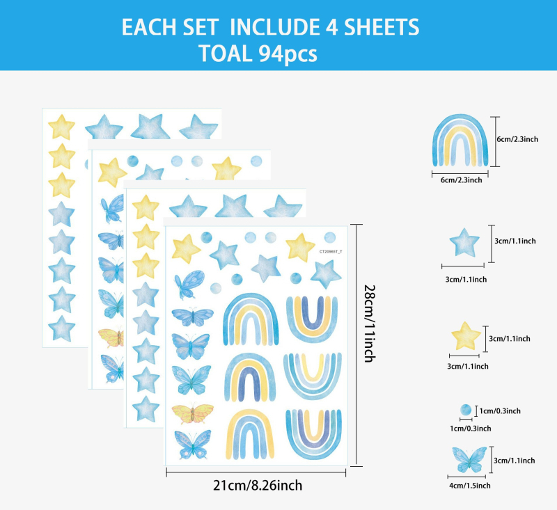 Carpenter`s Line PVC lipnus sienų lipdukas – boho/Ins stilius, širdies ir vaivorykštės motyvas, graffiti sienų lipdukas, svetainė, miegamasis, studija, įėjimas