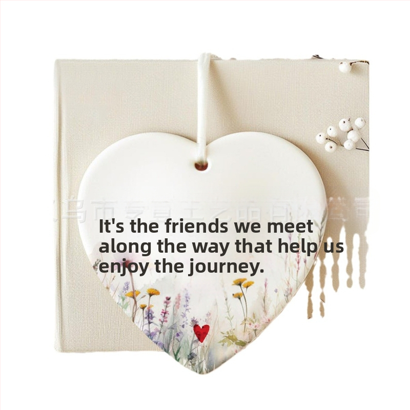 Декоративна украса за приятелство от порцелан, геометрична форма, модерен минималистичен стил, опаковка в PP торбичка; подходящ подарък за двойка, приятел или съученик