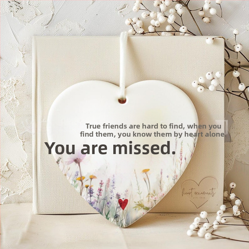 Διακοσμητικό φιλίας από πορσελάνη, γεωμετρικό σχήμα, μοντέρνος μινιμαλισμός, συσκευασία σε PP σακουλάκι, κατάλληλο δώρο για ζευγάρι, φίλο ή συμμαθητή