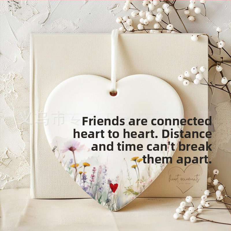 Διακοσμητικό φιλίας από πορσελάνη, γεωμετρικό σχήμα, μοντέρνος μινιμαλισμός, συσκευασία σε PP σακουλάκι, κατάλληλο δώρο για ζευγάρι, φίλο ή συμμαθητή