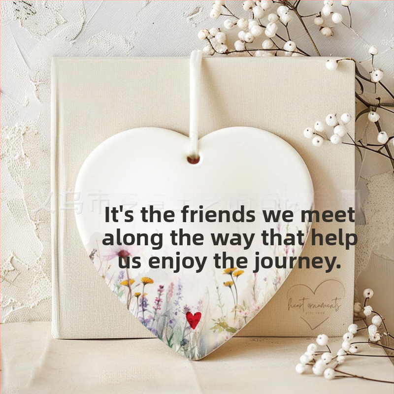 Διακοσμητικό φιλίας από πορσελάνη, γεωμετρικό σχήμα, μοντέρνος μινιμαλισμός, συσκευασία σε PP σακουλάκι, κατάλληλο δώρο για ζευγάρι, φίλο ή συμμαθητή