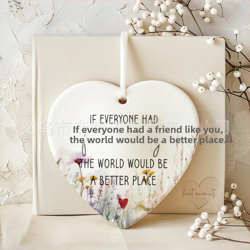 Διακοσμητικό φιλίας από πορσελάνη, γεωμετρικό σχήμα, μοντέρνος μινιμαλισμός, συσκευασία σε PP σακουλάκι, κατάλληλο δώρο για ζευγάρι, φίλο ή συμμαθητή