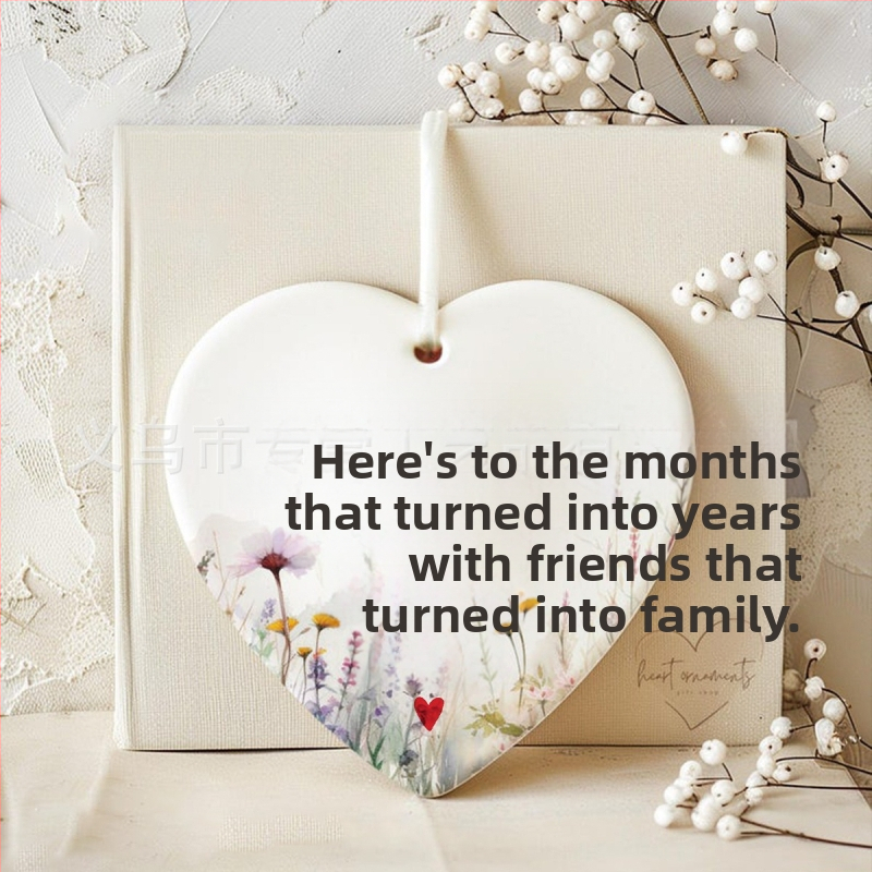 Διακοσμητικό φιλίας από πορσελάνη, γεωμετρικό σχήμα, μοντέρνος μινιμαλισμός, συσκευασία σε PP σακουλάκι, κατάλληλο δώρο για ζευγάρι, φίλο ή συμμαθητή