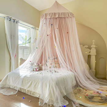 Висяща куполна москитна мрежа за легло — полиестер, рамка стомана/тел, една врата, универсално приложение