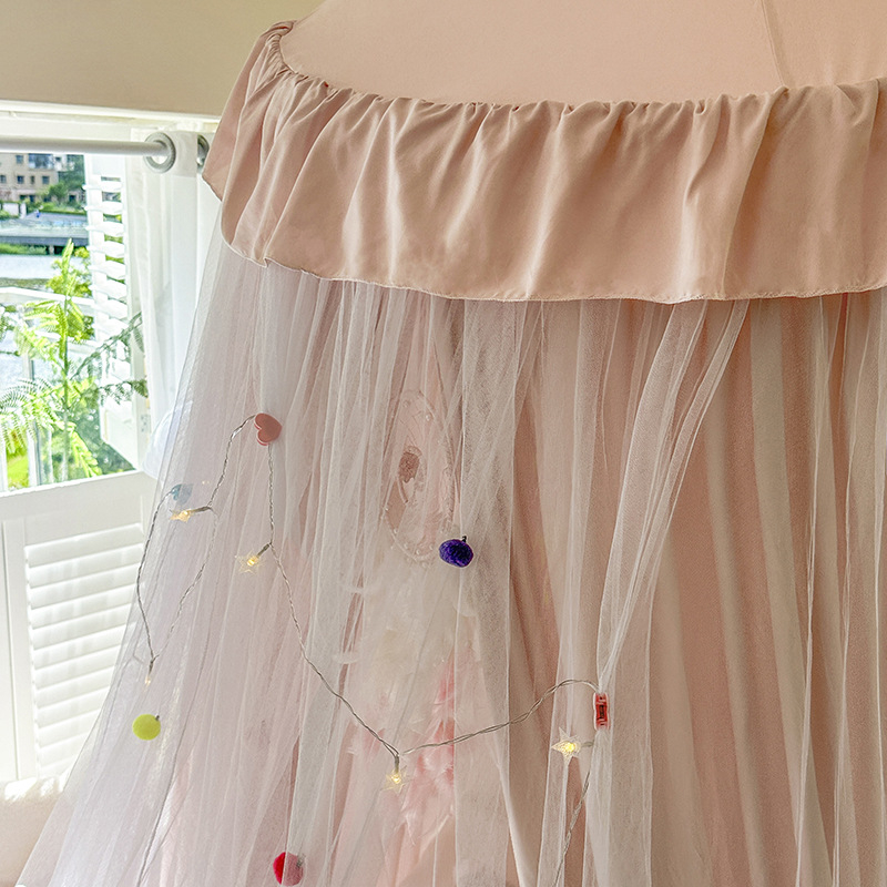 Висяща куполна москитна мрежа за легло — полиестер, рамка стомана/тел, една врата, универсално приложение