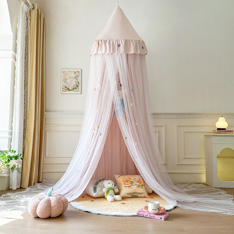 Висяща куполна москитна мрежа за легло — полиестер, рамка стомана/тел, една врата, универсално приложение