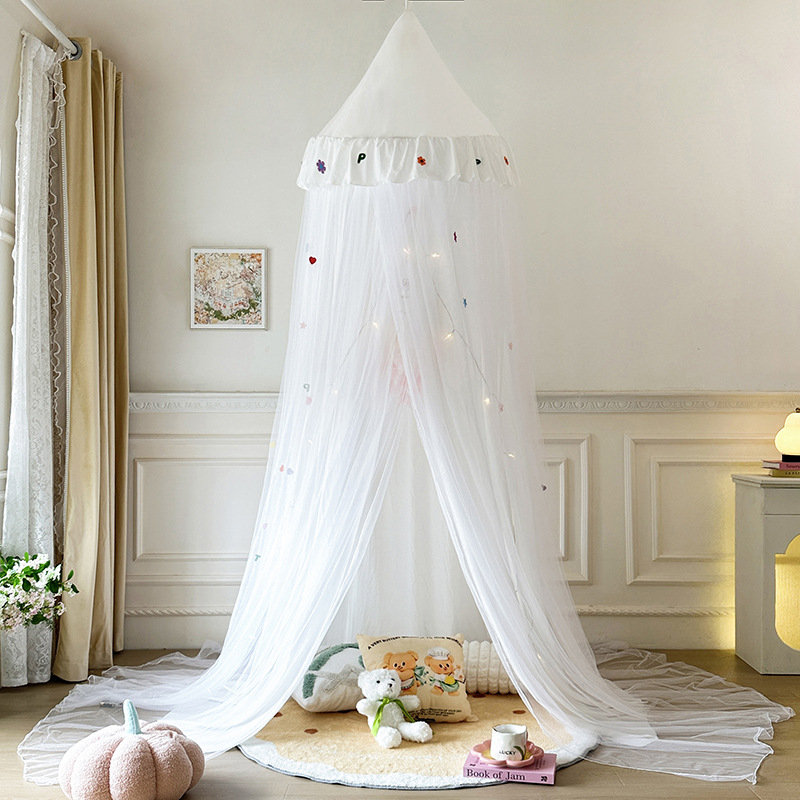 Висяща куполна москитна мрежа за легло — полиестер, рамка стомана/тел, една врата, универсално приложение