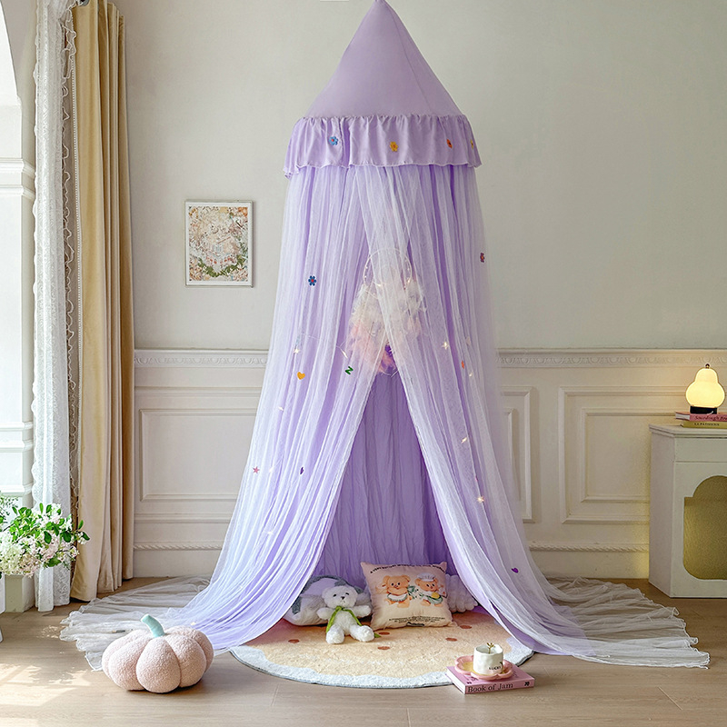 Висяща куполна москитна мрежа за легло — полиестер, рамка стомана/тел, една врата, универсално приложение