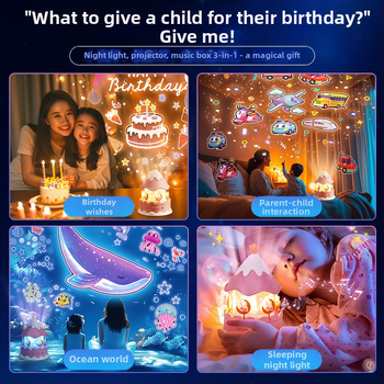 Звезден проектор нощна светлина за деца с прожекция и музикален звук; пластмасов корпус; подходящ за деца 4-6 години