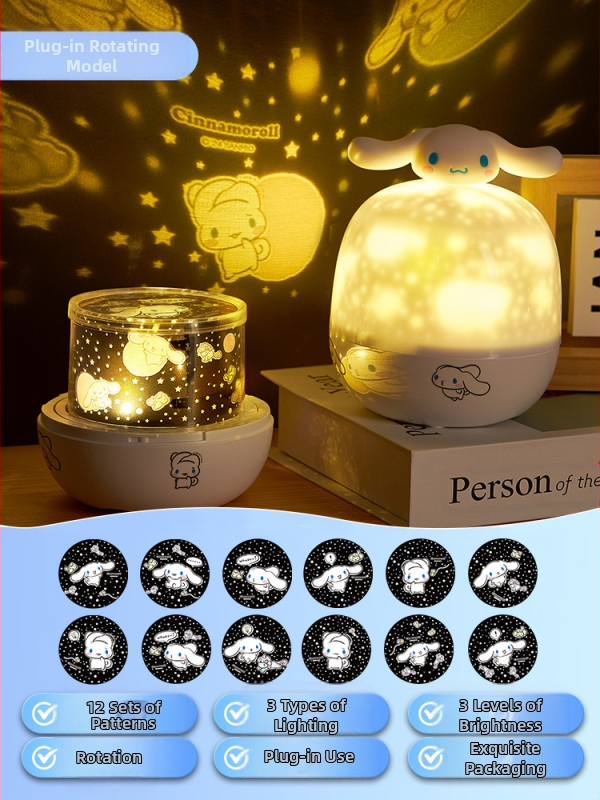 Projektor zvjezdanog neba noćna svjetlost za djecu, projekcija zvijezda i glazbeni zvuk, plastično kućište, za uzrast 4-6 godina