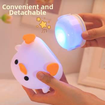 Νυχτερινό φως από σιλικόνη με λειτουργία αφή-φωτισμού (pat light) και επαγωγή, ενσωματωμένη μπαταρία 5V, σε σχήμα ζώου, καρτούν σχέδιο