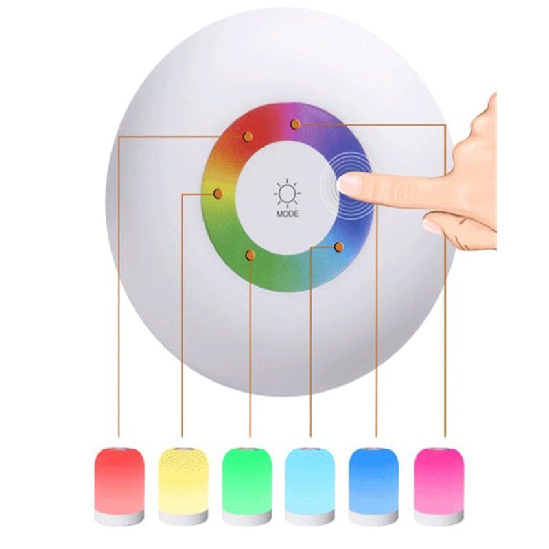 Lampa de noapte LED cu control tactil, alimentare pe baterie, abajur din plastic, model Y2020