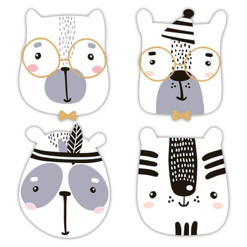 3D αυτοκόλλητο τοίχου με ζώα για παιδικό δωμάτιο – σανίδα ξύλου-πλαστικού, βαμμένη, κρεμαστό διακοσμητικό