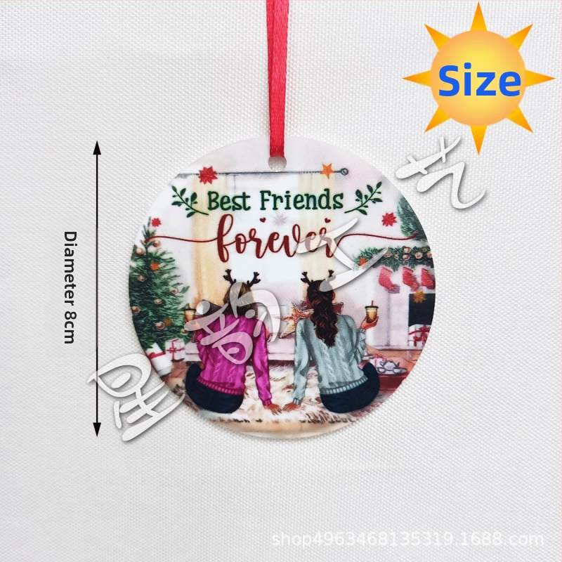 Висулка за декорация - акрил, кръгла форма, гравиране и печат, марка Star rhyme (IP авторизация: Няма)