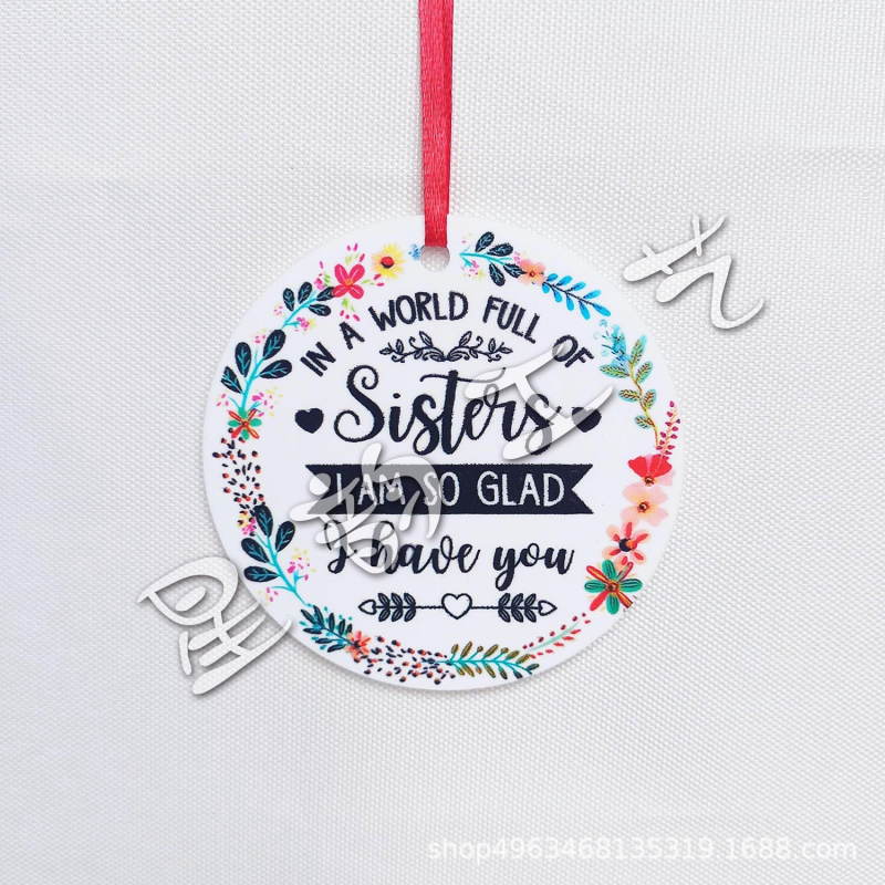 Akrilinis apvalus pakabukas namų dekorui, graviravimas ir spauda, prekės ženklas Star rhyme (IP autorizacija: Nėra)