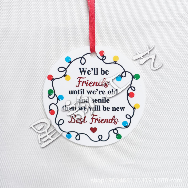 Akrilinis apvalus pakabukas namų dekorui, graviravimas ir spauda, prekės ženklas Star rhyme (IP autorizacija: Nėra)