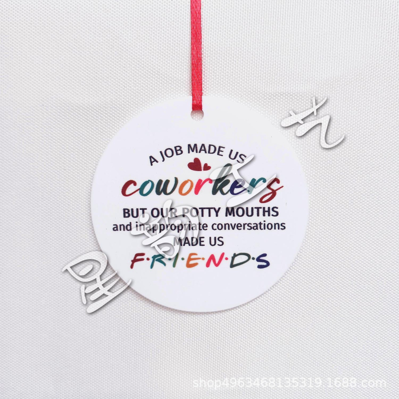 Akrilinis apvalus pakabukas namų dekorui, graviravimas ir spauda, prekės ženklas Star rhyme (IP autorizacija: Nėra)