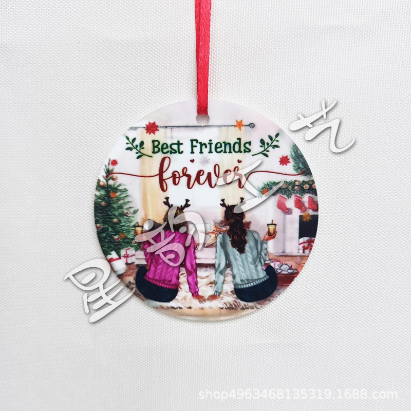 Akrilinis apvalus pakabukas namų dekorui, graviravimas ir spauda, prekės ženklas Star rhyme (IP autorizacija: Nėra)