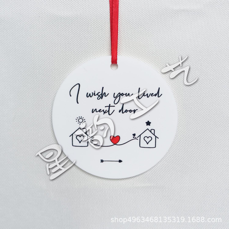 Akrilinis apvalus pakabukas namų dekorui, graviravimas ir spauda, prekės ženklas Star rhyme (IP autorizacija: Nėra)