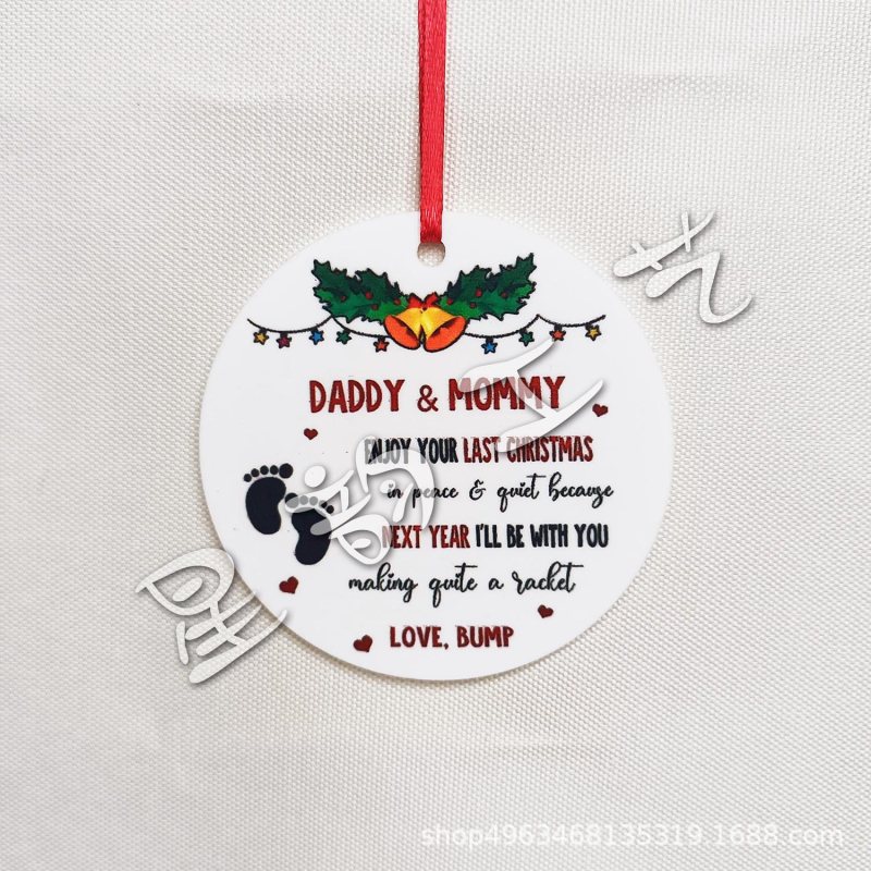 Akrilinis apvalus pakabukas namų dekorui, graviravimas ir spauda, prekės ženklas Star rhyme (IP autorizacija: Nėra)