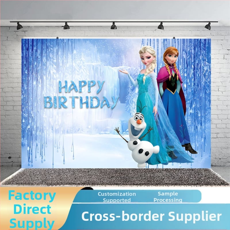Junhao Produktų fotografavimui fonas, polietileno foto audinys, svoris 0,16 kg, Frozen gimtadienio tema