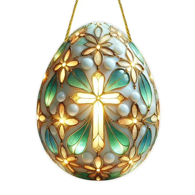 Akrilinės Velykinės kabinamos dekoracijos – kiaušinis ir kiškis, lango dekoracija, sieninis pakabukas, spauda