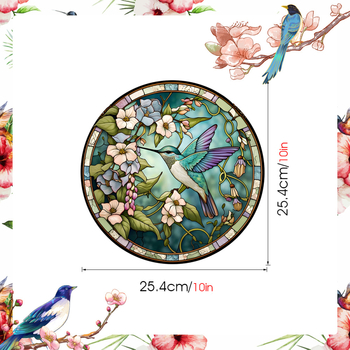 Αυτοκόλλητο παραθύρου από PVC, ηλεκτροστατική πρόσφυση, στυλ λουλουδιών, μοτίβο τοπίου, 1 τεμάχιο