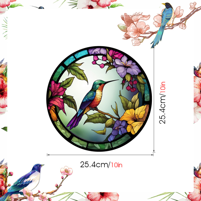 Αυτοκόλλητο παραθύρου από PVC, ηλεκτροστατική πρόσφυση, στυλ λουλουδιών, μοτίβο τοπίου, 1 τεμάχιο