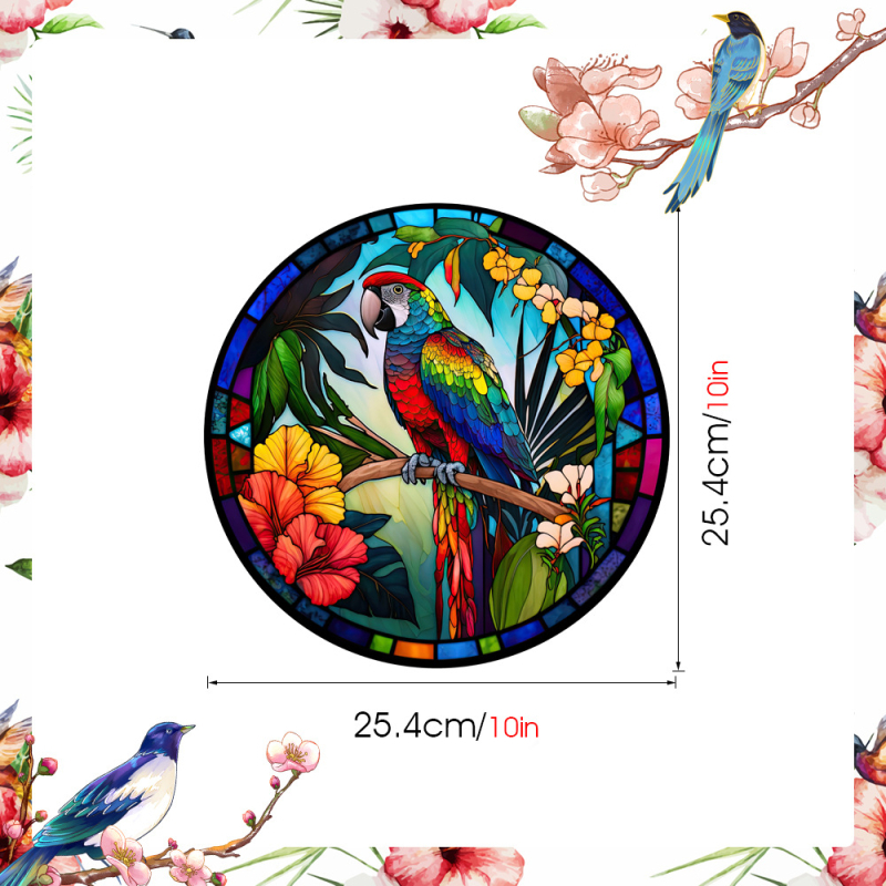 Αυτοκόλλητο παραθύρου από PVC, ηλεκτροστατική πρόσφυση, στυλ λουλουδιών, μοτίβο τοπίου, 1 τεμάχιο