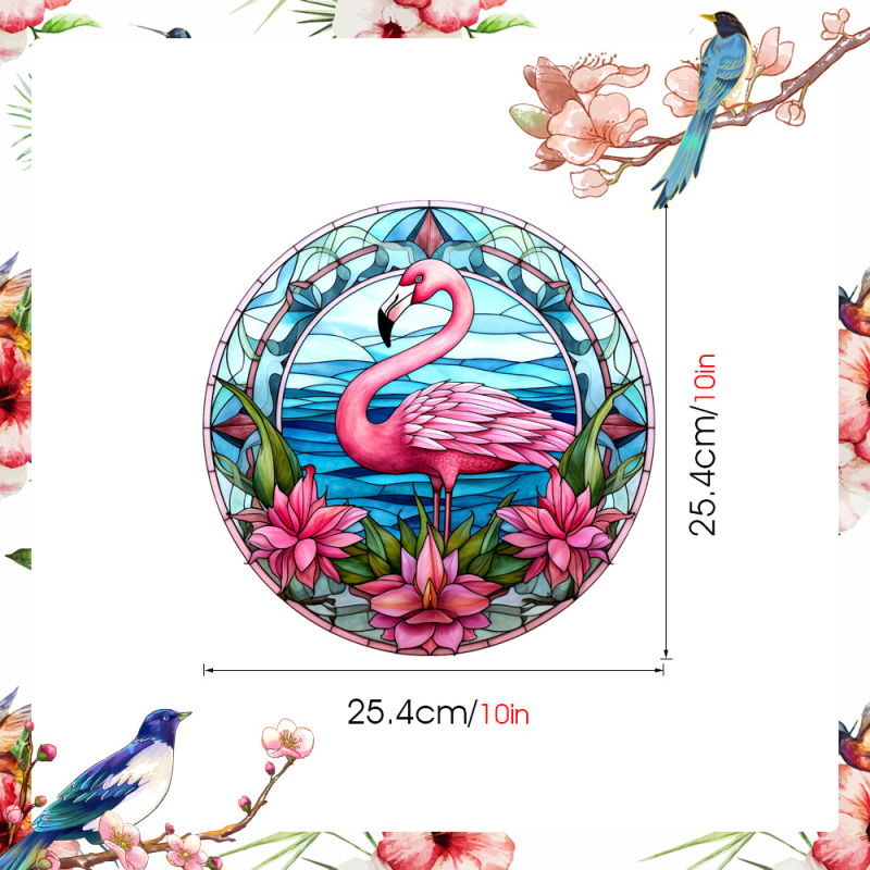 Αυτοκόλλητο παραθύρου από PVC, ηλεκτροστατική πρόσφυση, στυλ λουλουδιών, μοτίβο τοπίου, 1 τεμάχιο