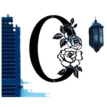 Μεταλλική πινακίδα τοίχου με σχήμα λουλουδιού για αριθμό κατοικίας, εξωτερική χρήση, 1 τεμάχιο