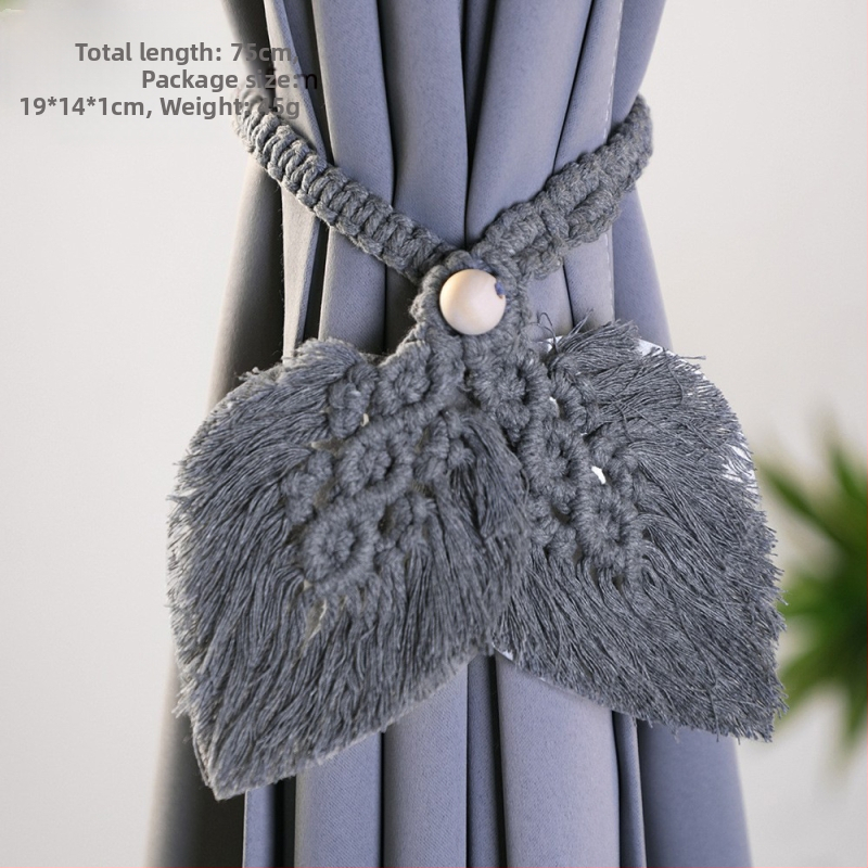 Κουρτινό κορδόνι φούντας, μποέμ στυλ, χειροποίητο βαμβακερό νήμα, ArtiLady