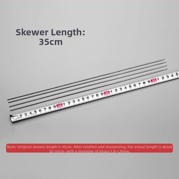 Καλαμάκια μπάρμπεκιου από ανοξείδωτο χάλυβα, επίπεδα, στυλ πιρουνιού