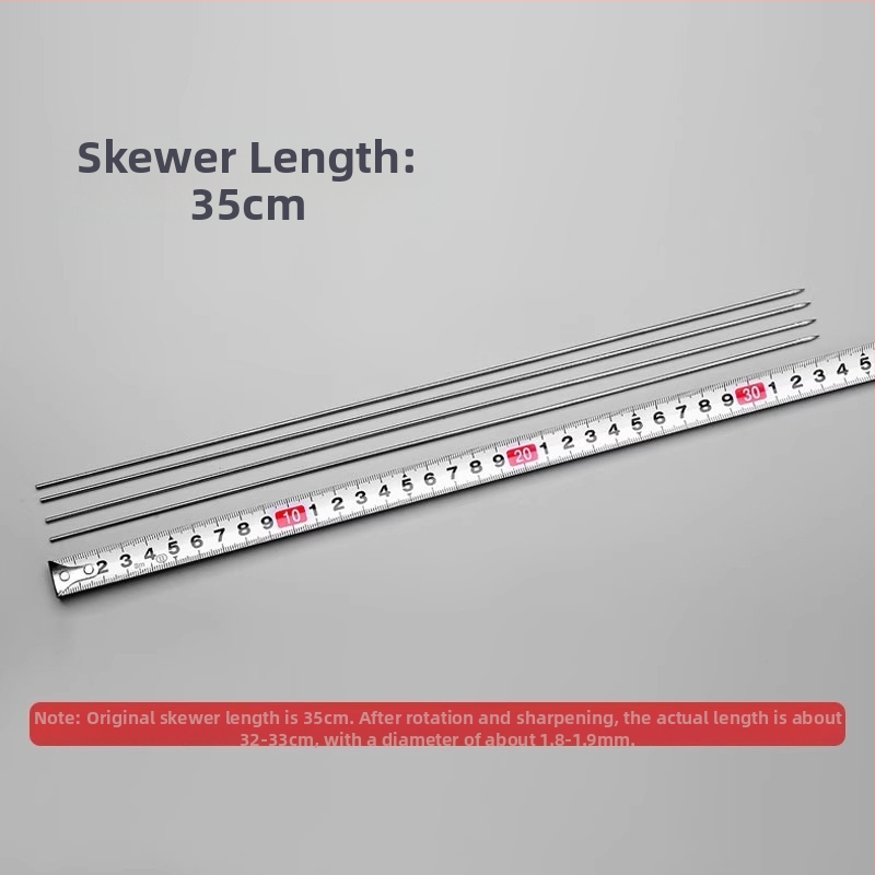 Καλαμάκια μπάρμπεκιου από ανοξείδωτο χάλυβα, επίπεδα, στυλ πιρουνιού