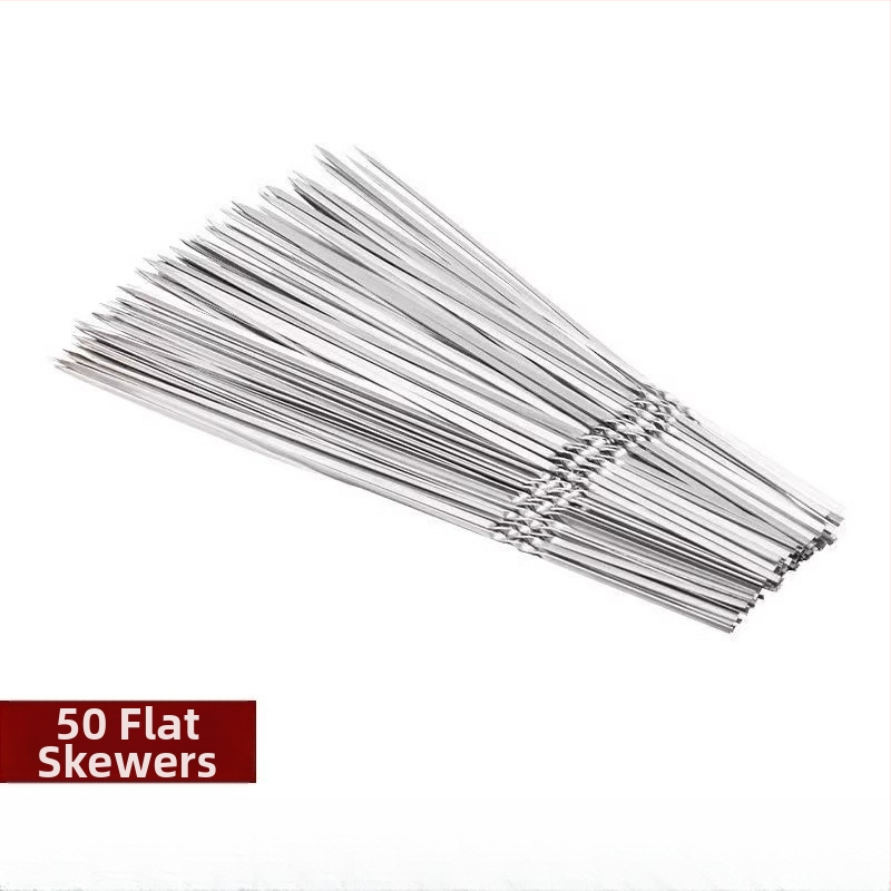 Καλαμάκια μπάρμπεκιου από ανοξείδωτο χάλυβα, επίπεδα, στυλ πιρουνιού