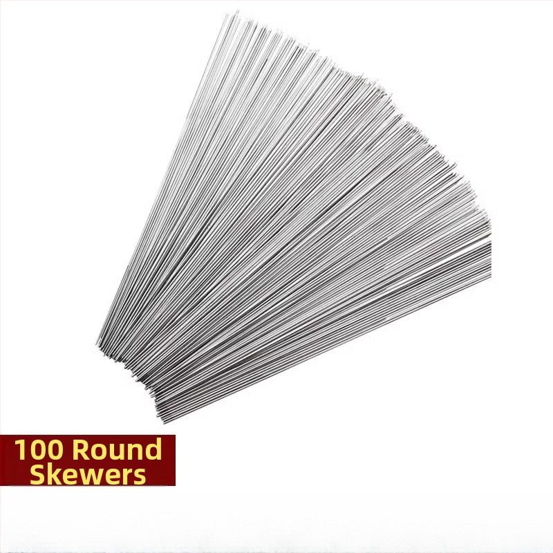 Καλαμάκια μπάρμπεκιου από ανοξείδωτο χάλυβα, επίπεδα, στυλ πιρουνιού