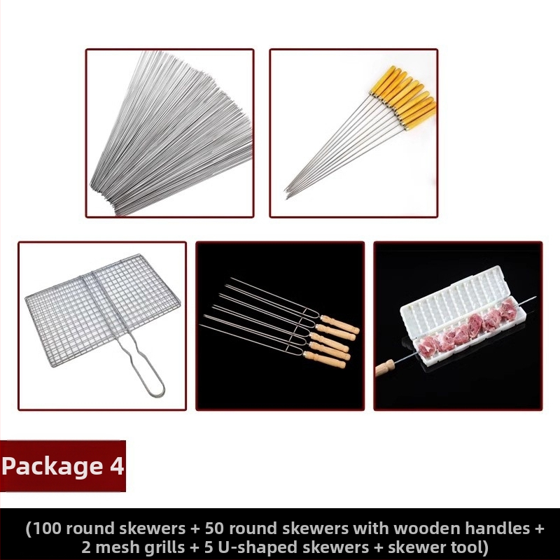 Καλαμάκια μπάρμπεκιου από ανοξείδωτο χάλυβα, επίπεδα, στυλ πιρουνιού