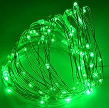 LED vara vadu gaismas virkne — 100 LED, IP44 ūdensdrošs, barošana ar bateriju kastīti, 12V ieeja