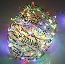 LED vara vadu gaismas virkne — 100 LED, IP44 ūdensdrošs, barošana ar bateriju kastīti, 12V ieeja