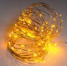 LED vara vadu gaismas virkne — 100 LED, IP44 ūdensdrošs, barošana ar bateriju kastīti, 12V ieeja